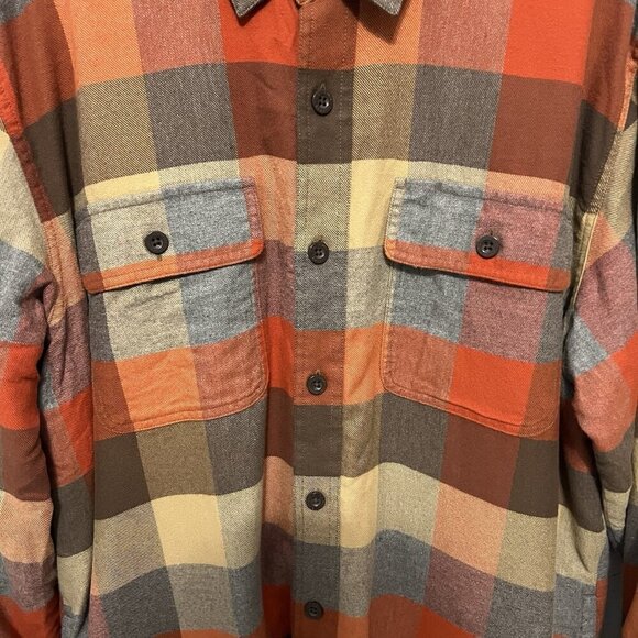 LL Bean Fleece Lined Flannel Traditional Fit Shirt Size XL Apple Cinnamon NWT - Picture 4 of 10